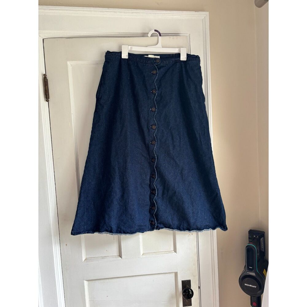 denim midi skirt